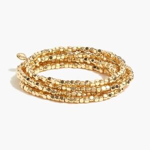 NWT J Crew Tiny beads stretch bracelets set-of-six, gold